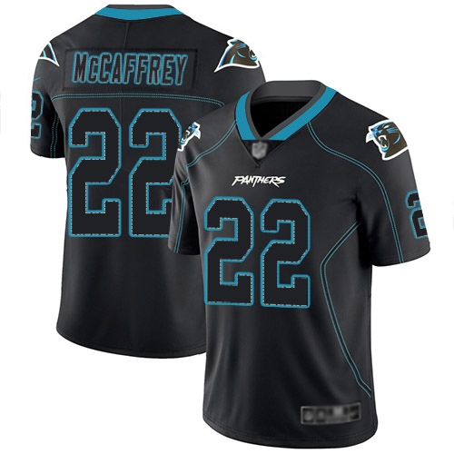 Carolina Panthers Limited Lights Out Black Men Christian McCaffrey Jersey NFL Football 22 Rush